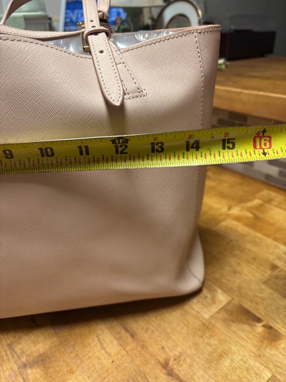 Tory Burch large Blush Leather Tote with Gold Logo   see video - Picture 3 of 17
